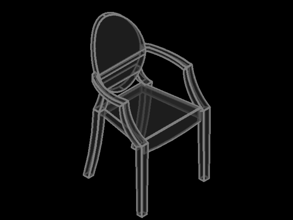 chaise fantôme Louis modèle 3D