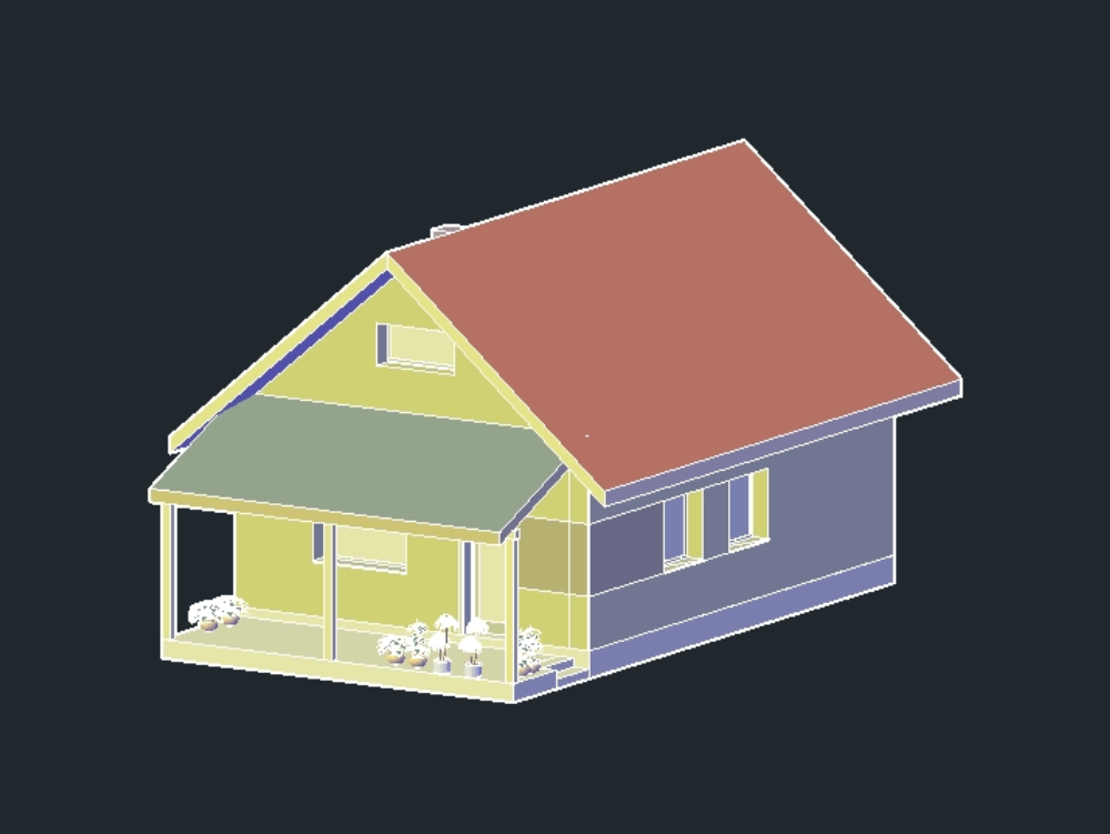 3D einstöckiges Haus