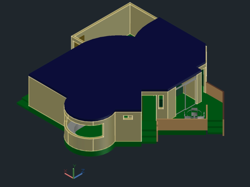 3d one-story house