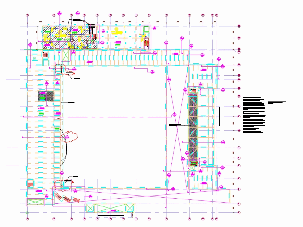 floor plan of steel frame in autocad download cad free