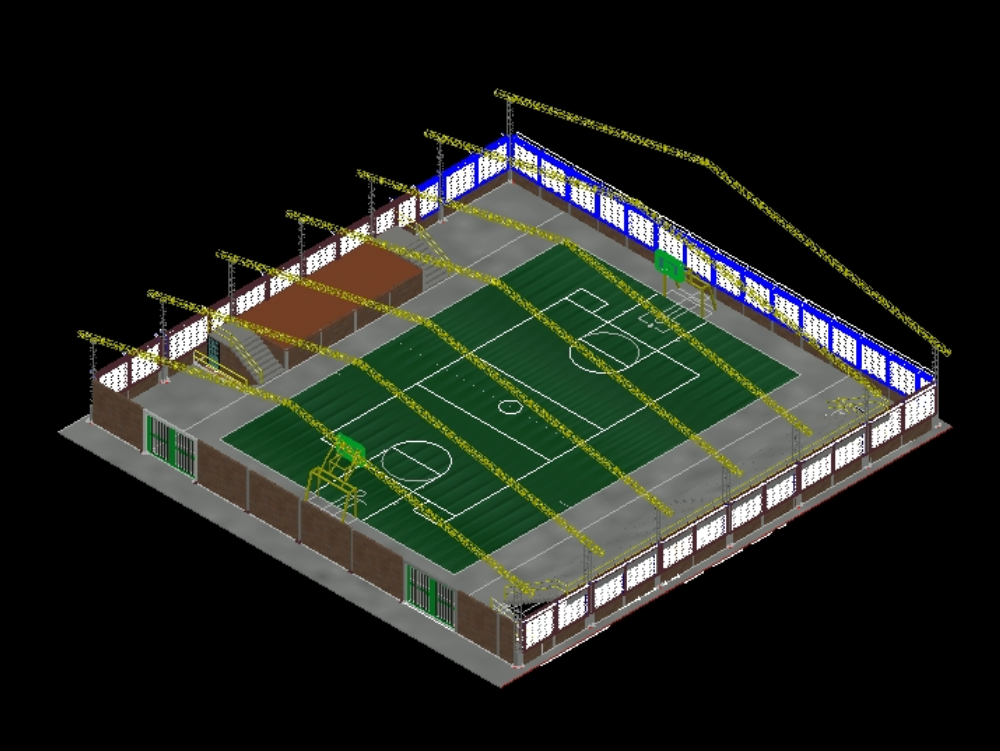 sports complex in 3d