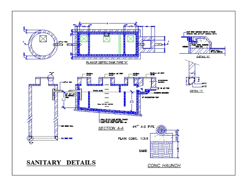 11x2.4m septic tank plan is given in this Autocad drawing file. Section  view is given in this Autocad drawing file. … | Septic tank design, How to  plan, Septic tank