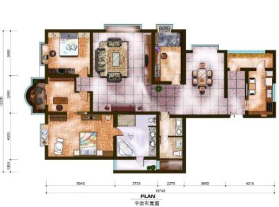 Top view - floor modern flat in PSD CAD (6.95 MB 