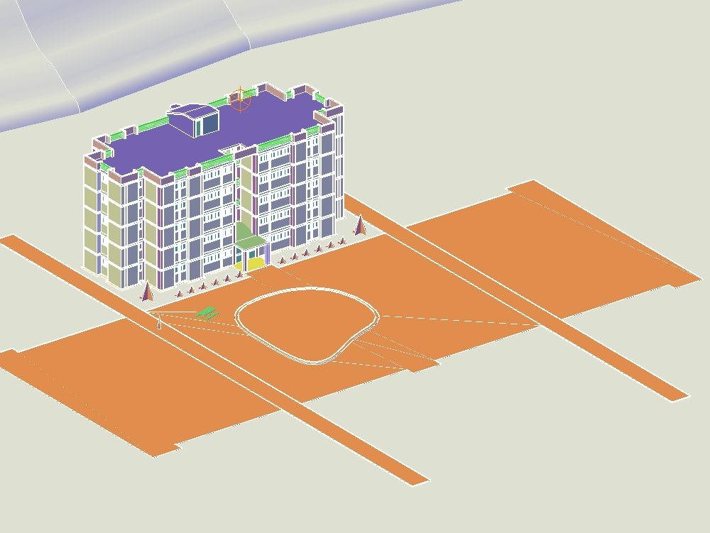 Residential building in 3d