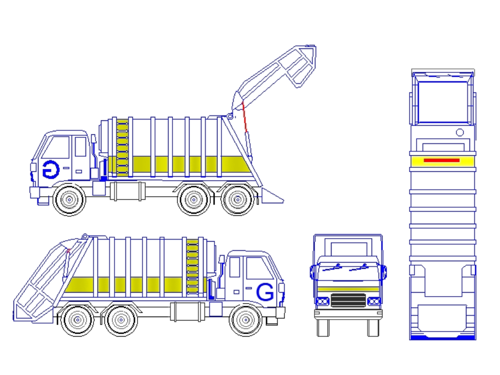 Garbage Truck on the Road Coloring Page - ColoringAll