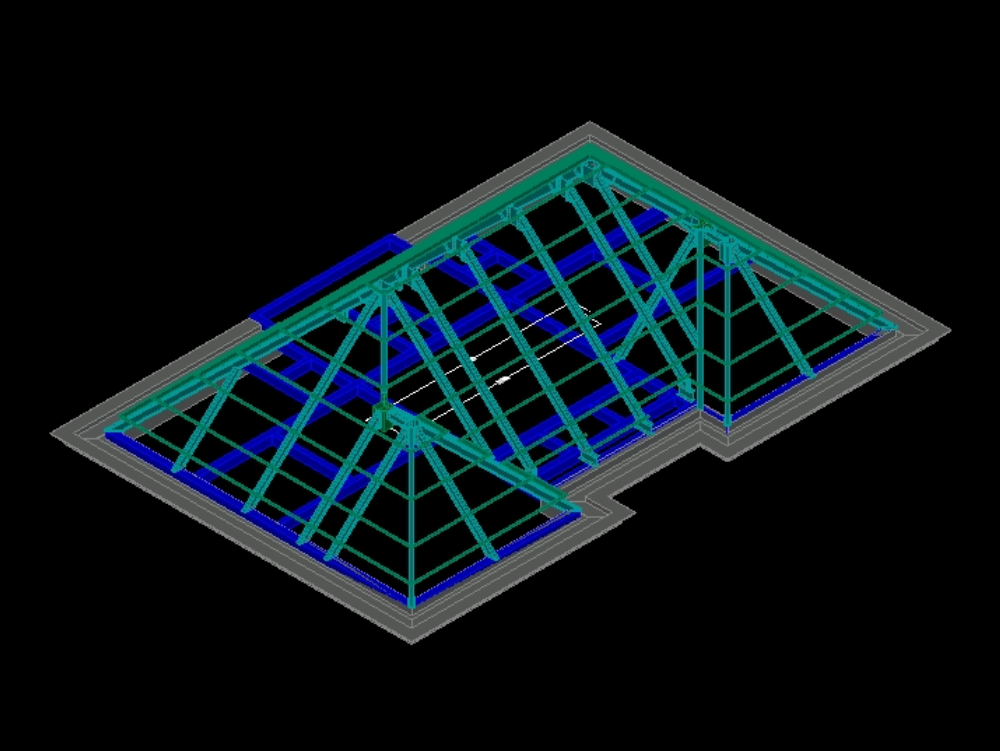 Estructura de cubierta en 3D