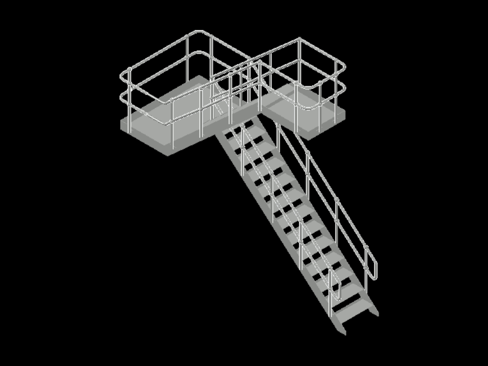 Escalera de acero en 3D