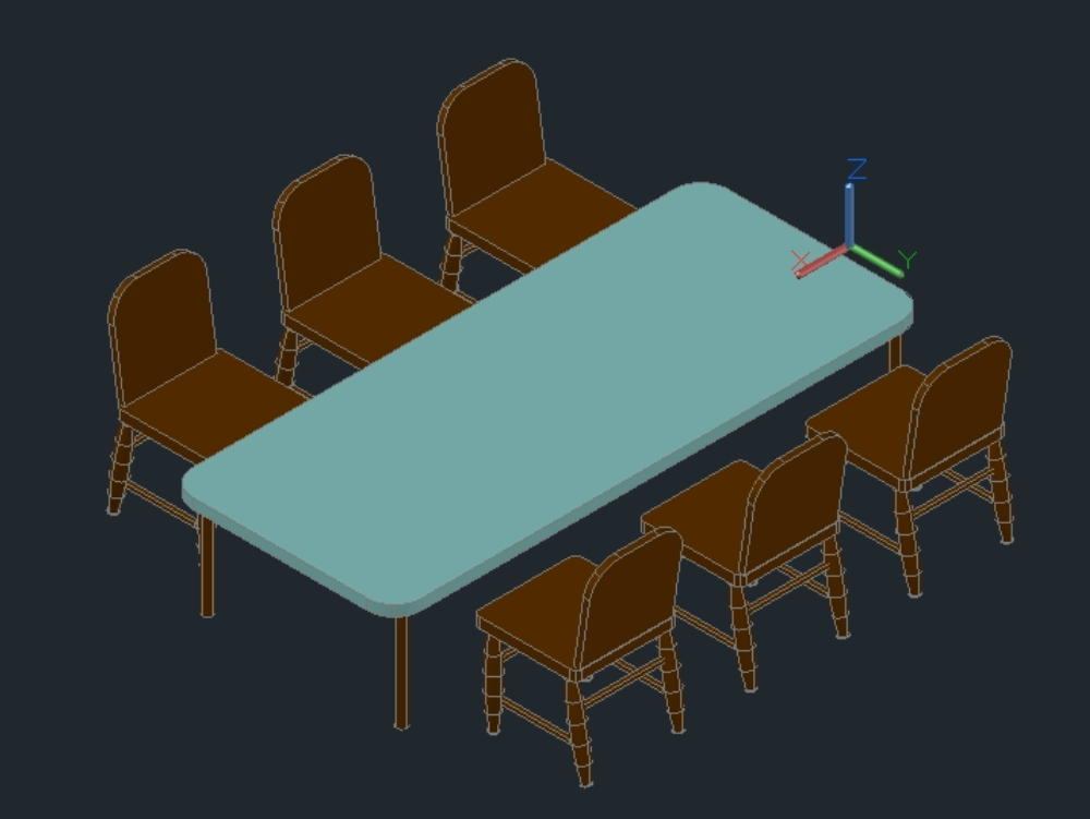 Sala de jantar com cadeiras 3d