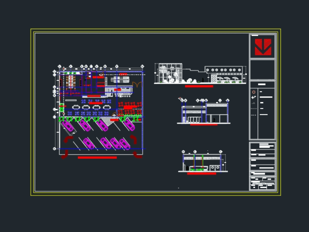 Restaurante En Autocad Descargar Cad Gratis 55156 Kb Bibliocad 8657