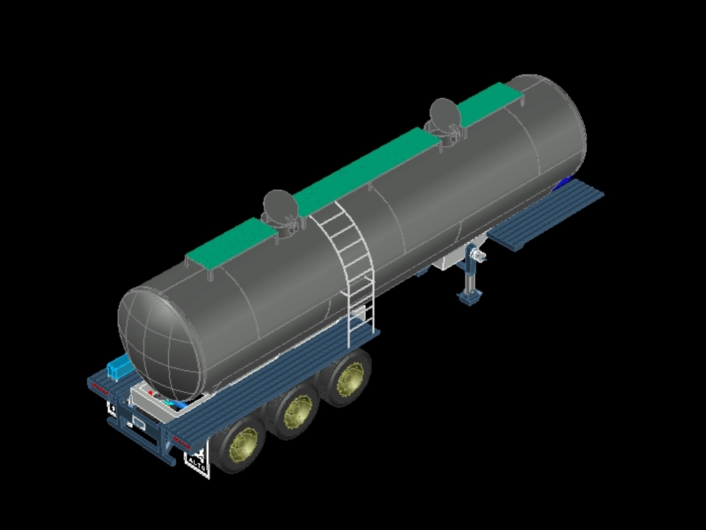 Trailer with fuel tank in 3d