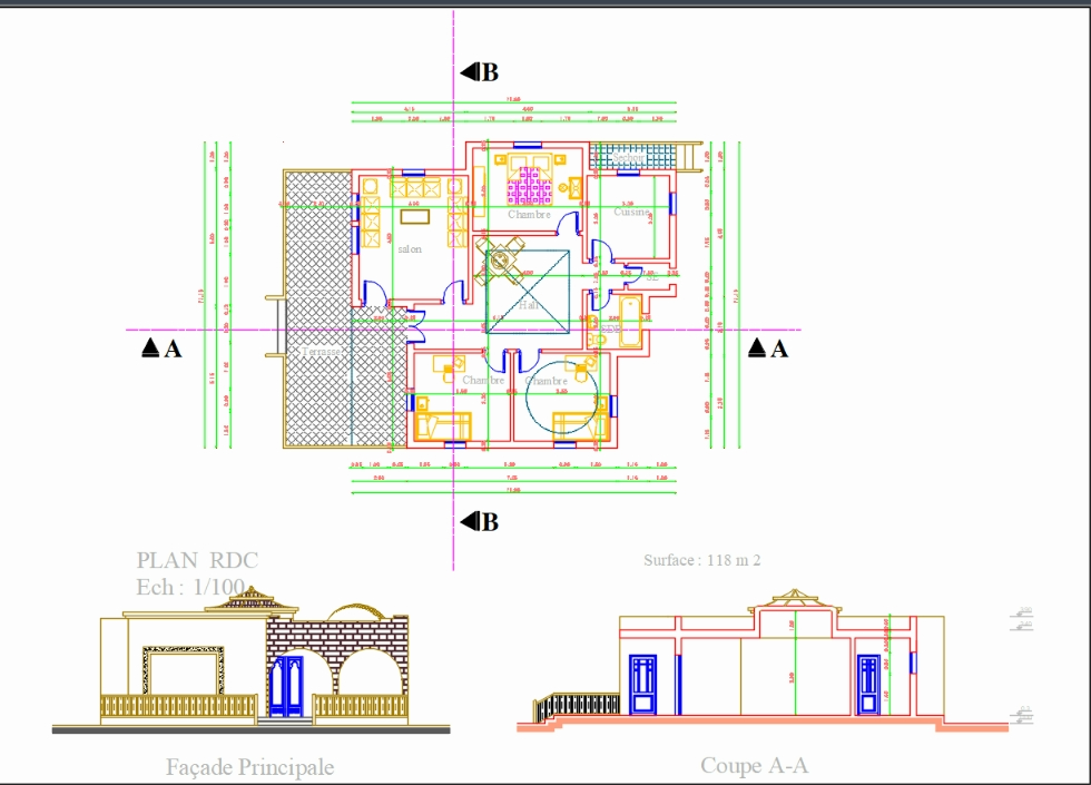 Architectural plan of housing