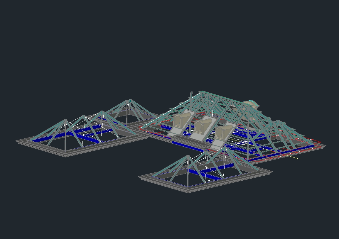 structure de toit en acier 3D