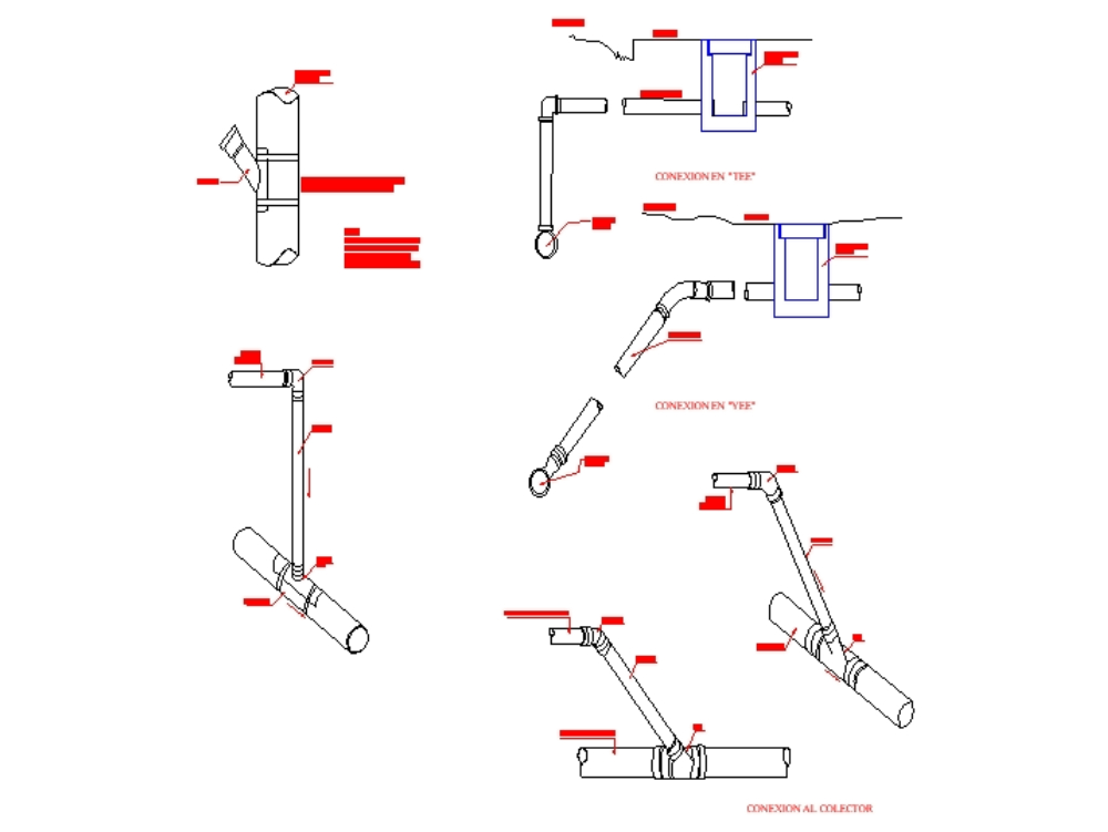 Details of hydraulic connections.