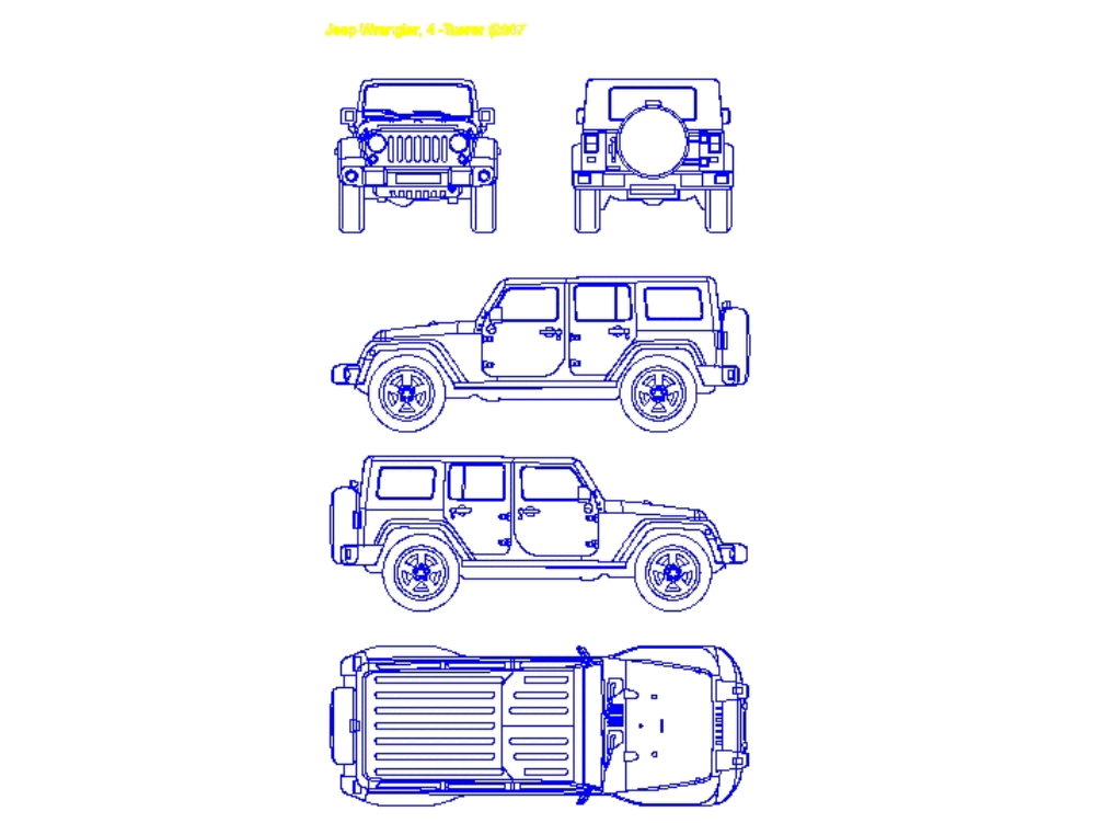 Jeep wrangler model 2007 in AutoCAD | CAD download ( MB) | Bibliocad