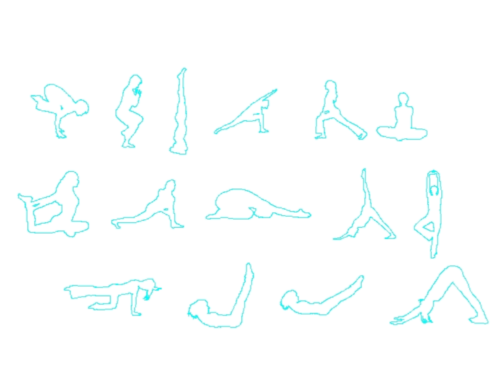 Silhouettes of people doing aerobics.