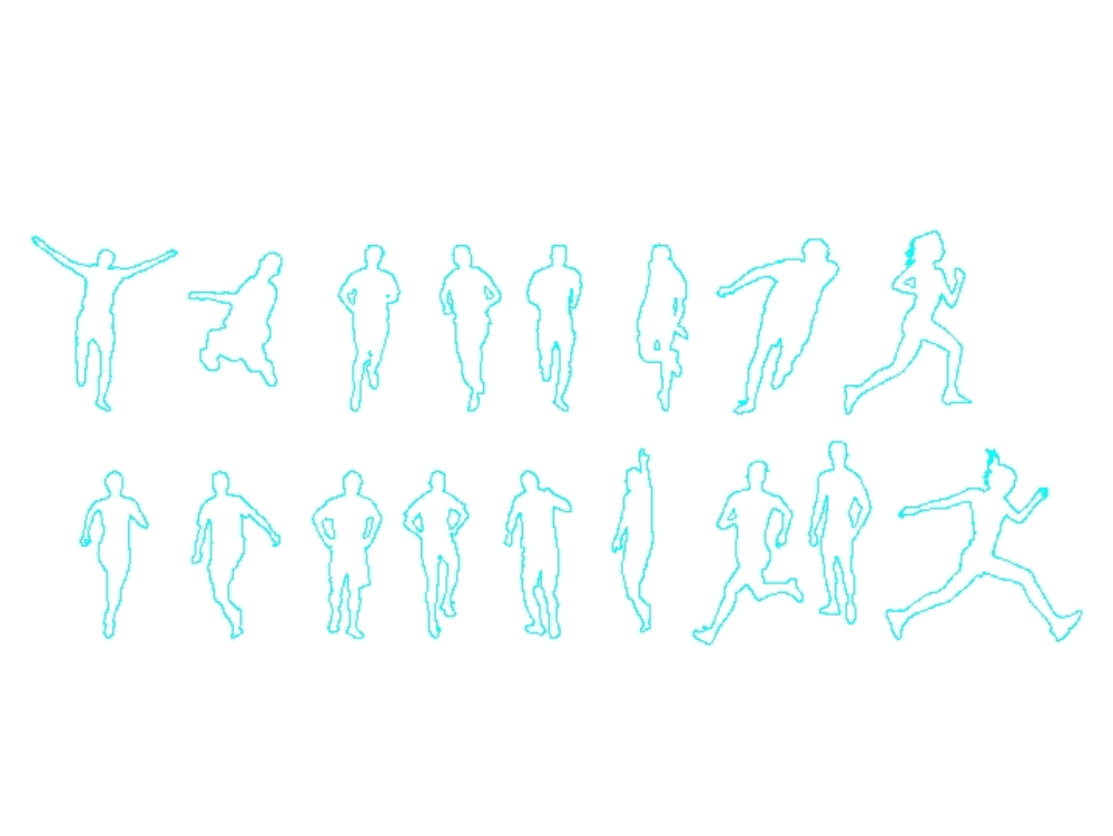 Silhouettes of people doing athletics