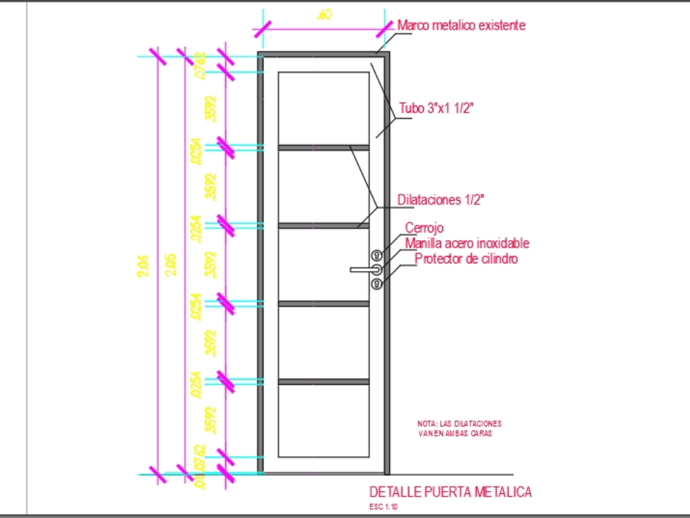 metal door elevation