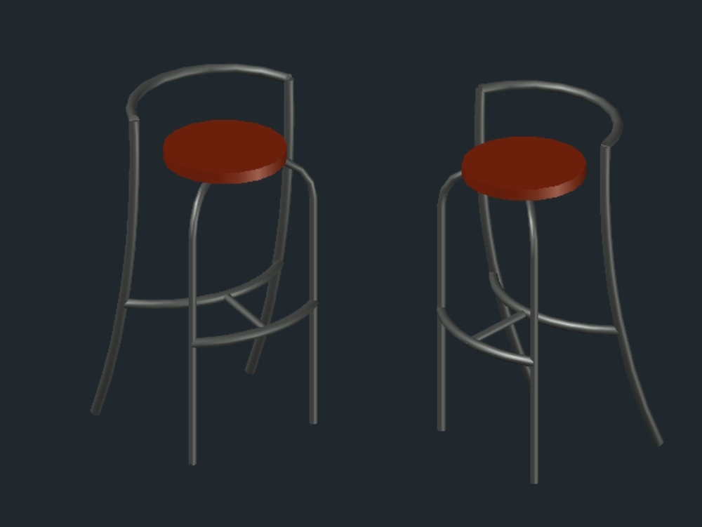 chaise de bar 3D