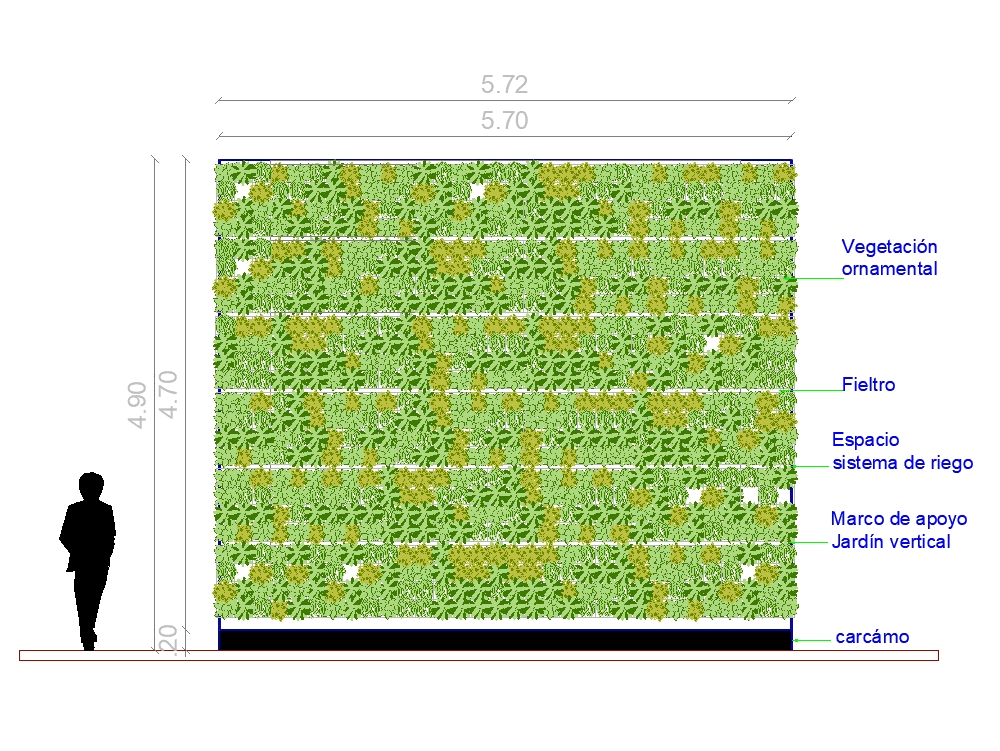 Green Wall CAD Block