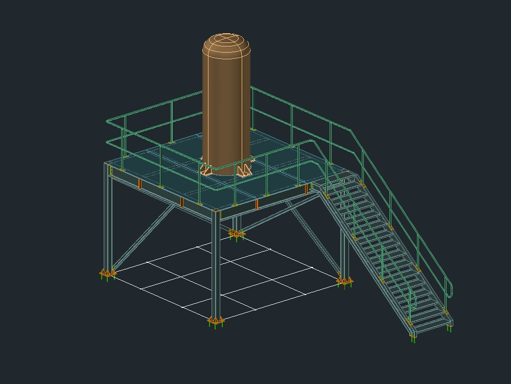 Structure pour réservoir métallique modèle 3D