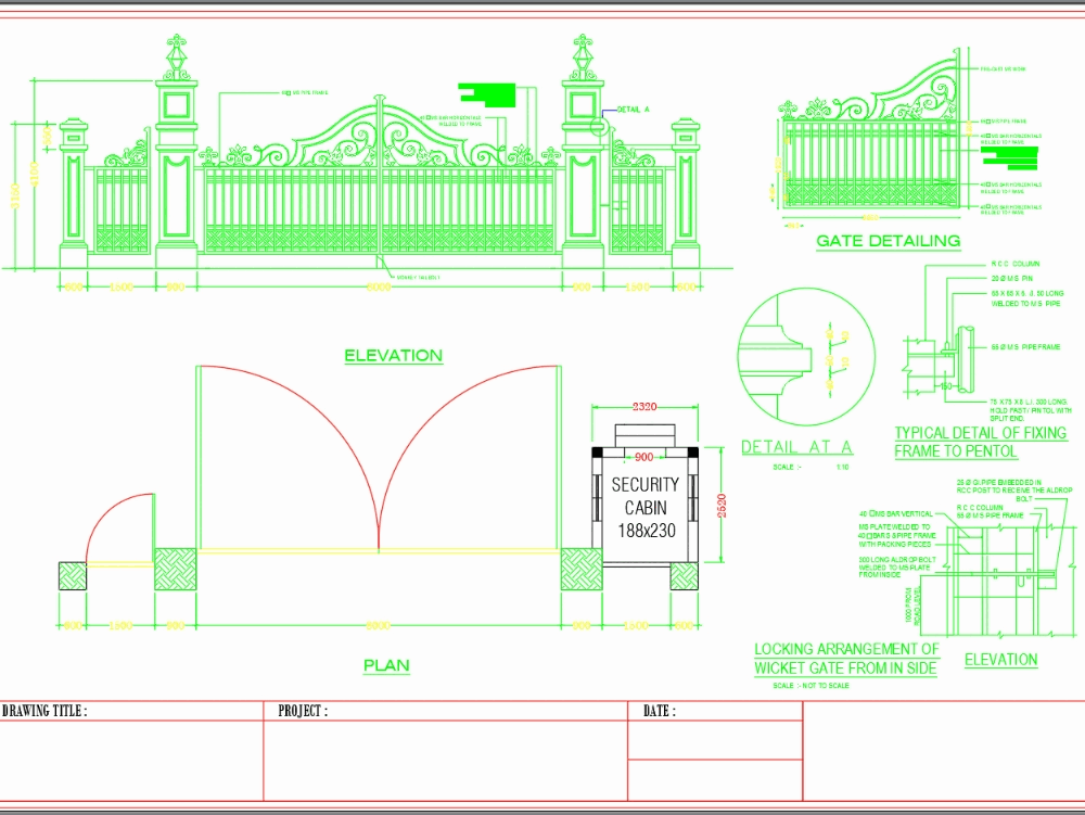 Ms gate design in AutoCAD | CAD download (188.49 KB) | Bibliocad