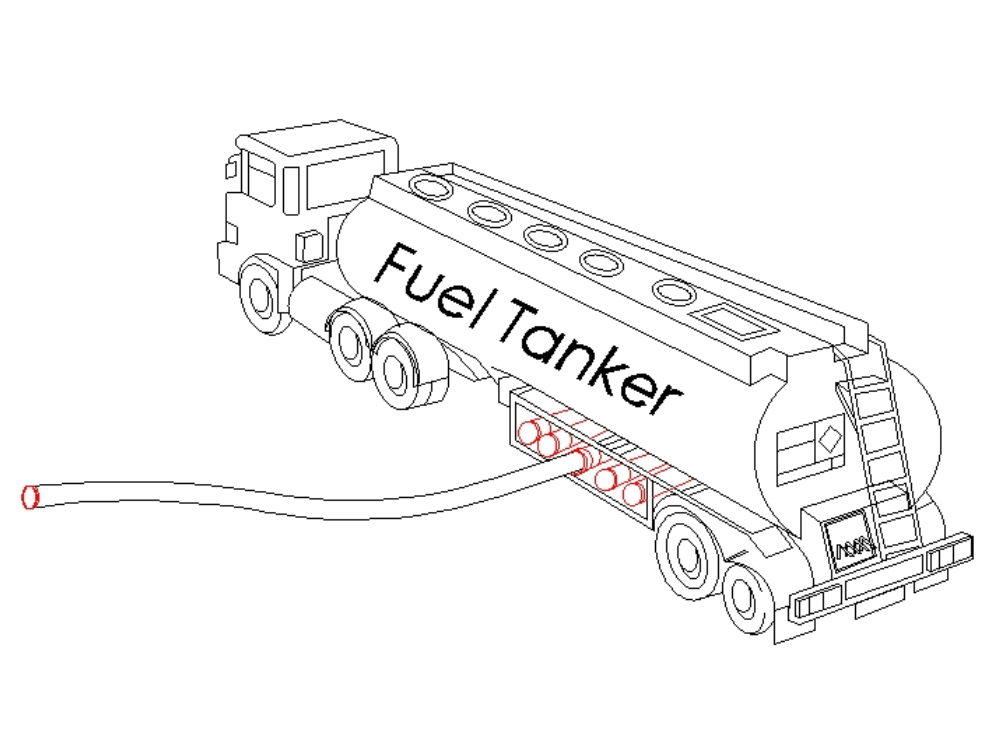Camion avec réservoir de carburant.