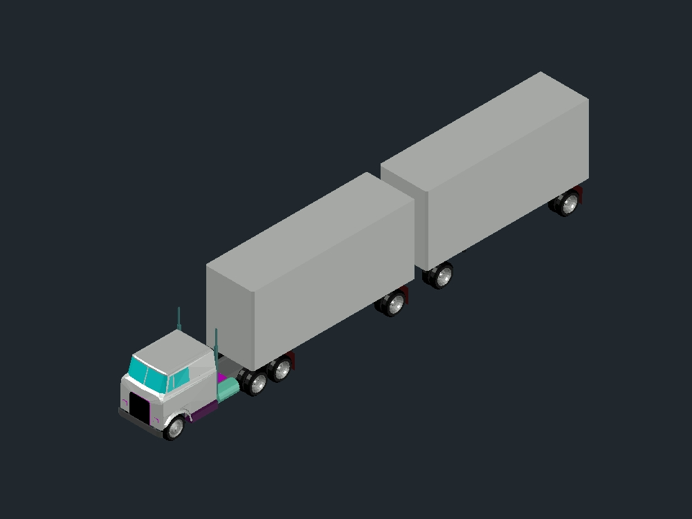 truck with trailer 3d