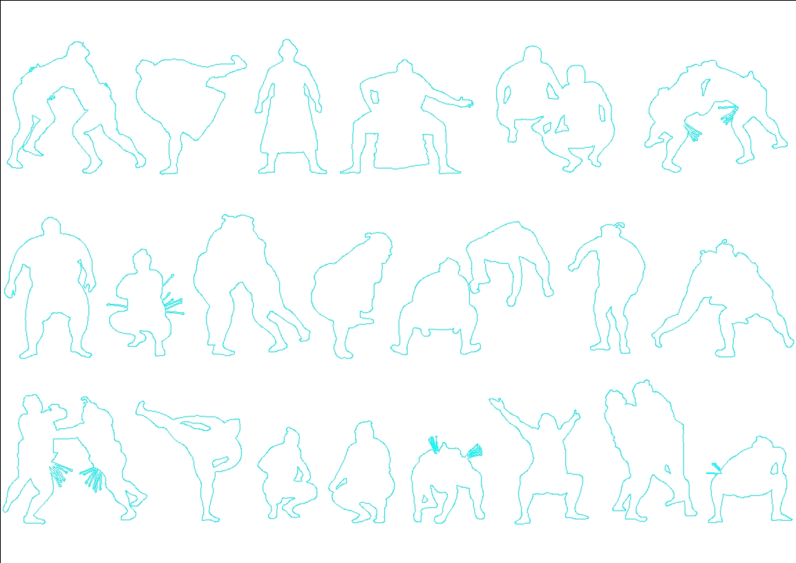 People Silhouettes Sumo wrestler