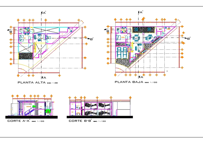 House two levels - triangular field