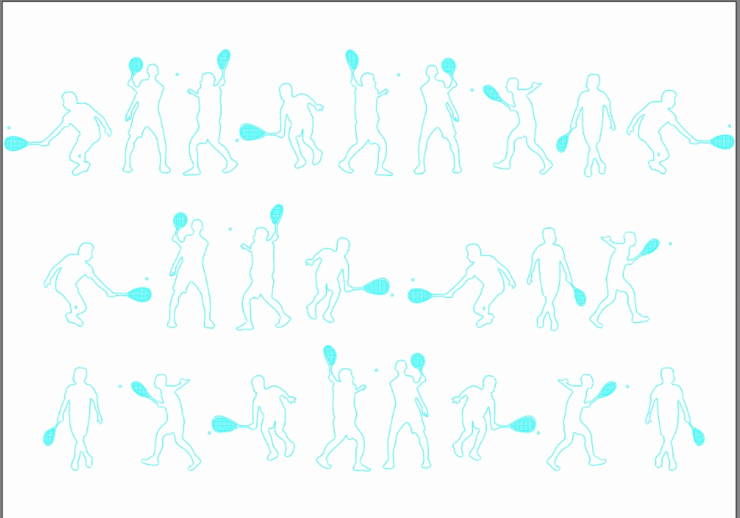 Silhouettes of people - squash in AutoCAD | CAD (52.46 KB) | Bibliocad