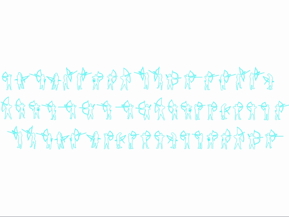 People practicing archery in AutoCAD Download CAD free (81.87 KB