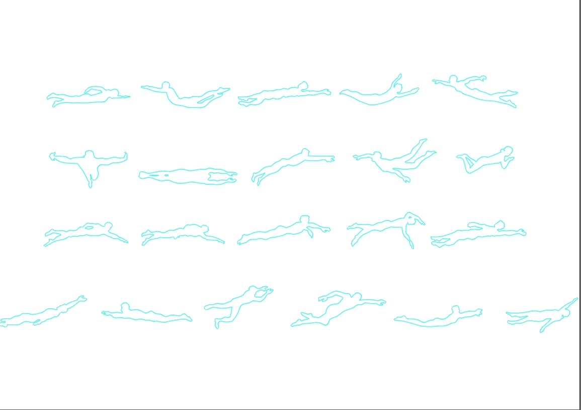 swimming silhouettes