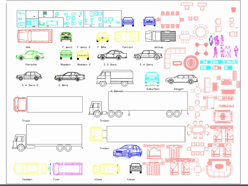 Bloques varios en AutoCAD | Descargar CAD gratis (908.23 KB) | Bibliocad