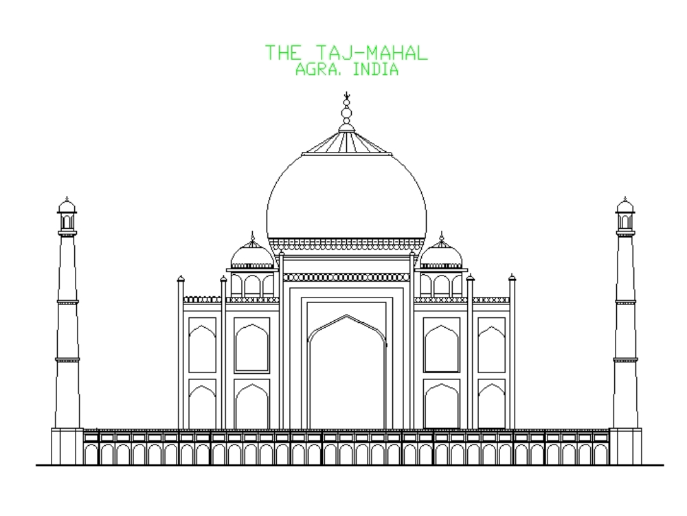 Sketch of Wonder of World Taj Mahal- How to draw Taj Mahal drawing- Part-2  - YouTube