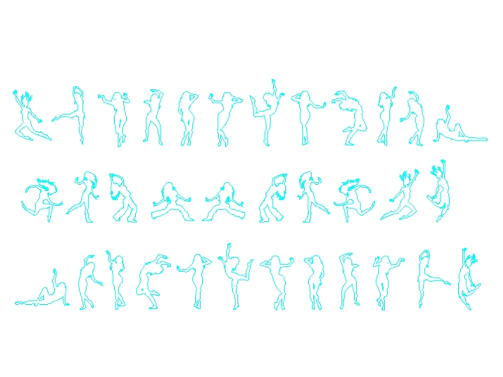 Silhouettes of people doing dance
