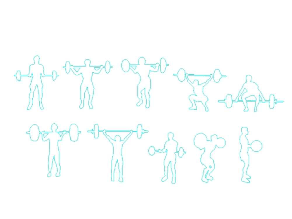 Silhouettes of people with weights.