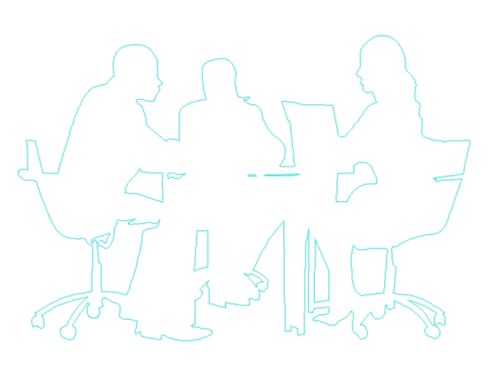 Silhouette of people in office.