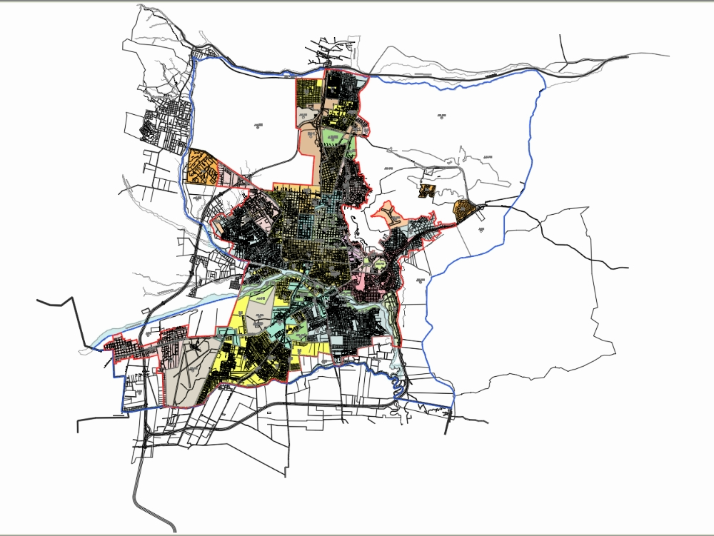 Urban plan of land uses