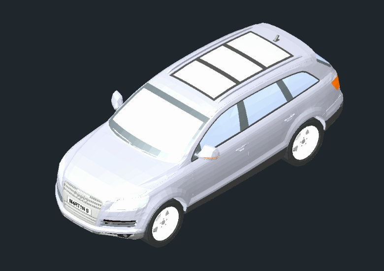Audi q7 (mit handwerker block 3d dwg dateiverzeichnis mit texturen)