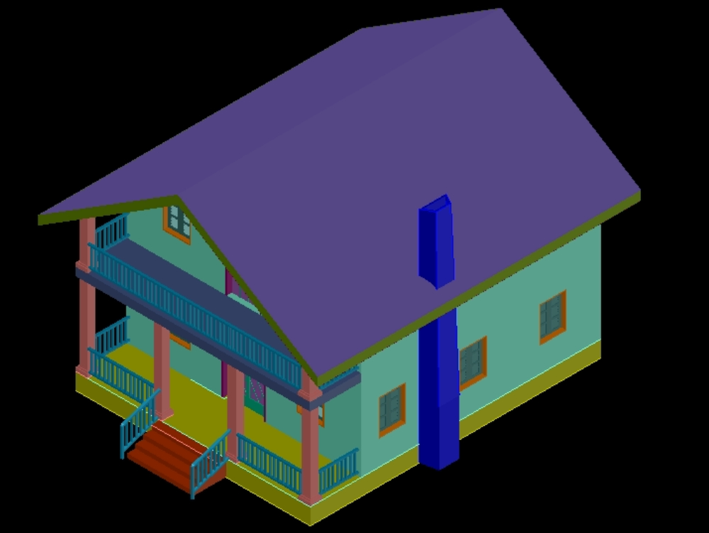 Country house in 3d.