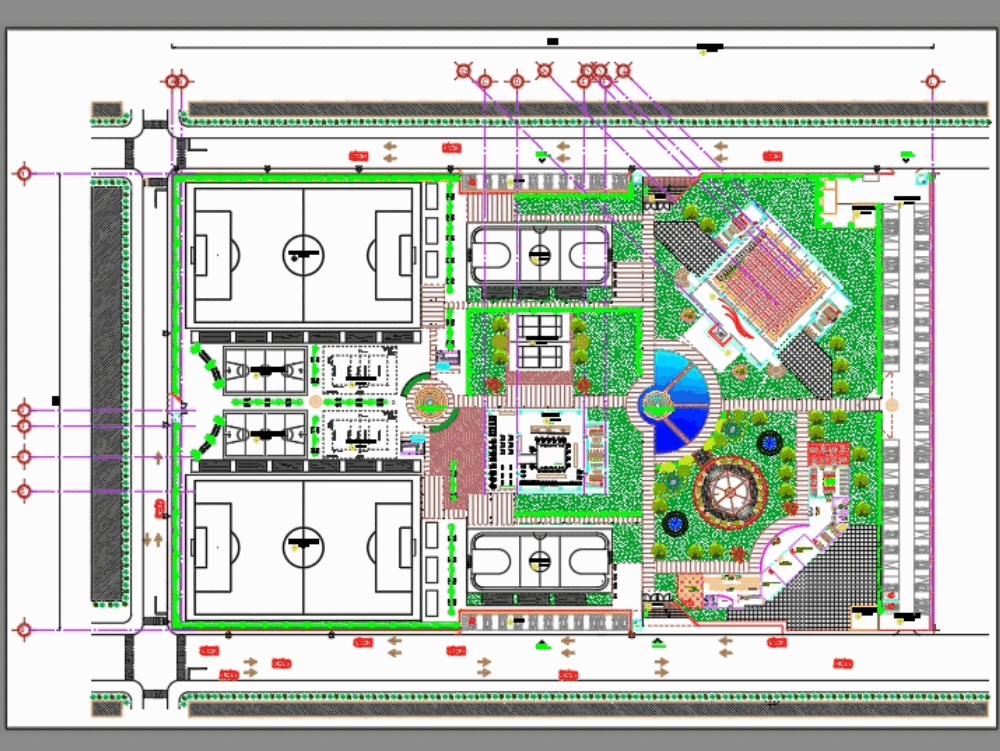 Centro deportivo en AutoCAD | Descargar CAD ( MB) | Bibliocad