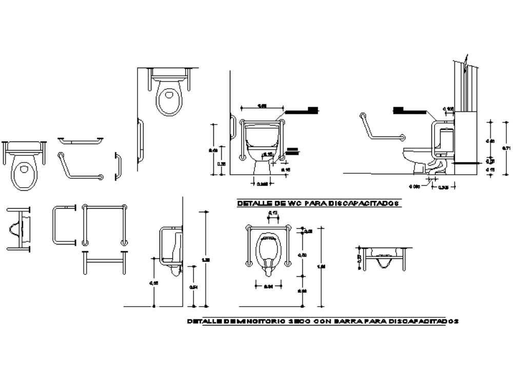 Disabled toilets detail in AutoCAD | CAD download (61.52 KB) | Bibliocad
