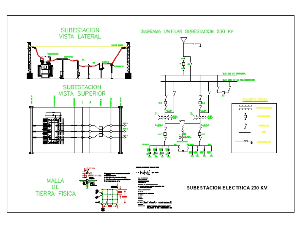 Diagrama de subestação elétrica em AutoCAD | CAD (771.65 ... solar power plant line diagram 