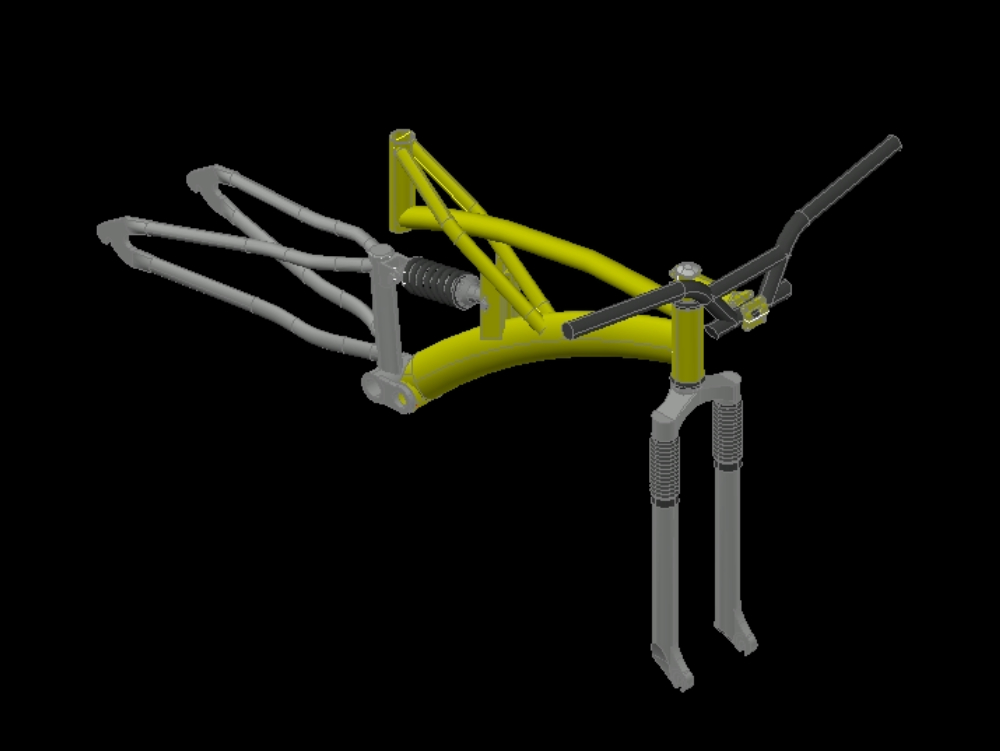 3D-Fahrradrahmen und Gabel