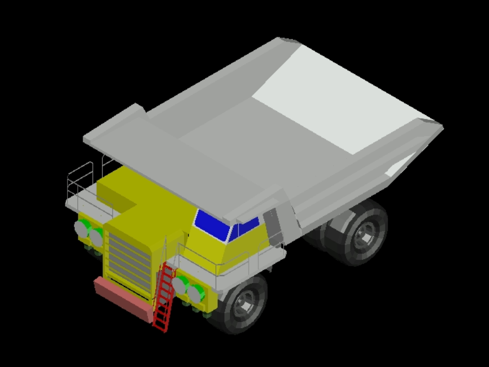 Truck with trailer in 3d