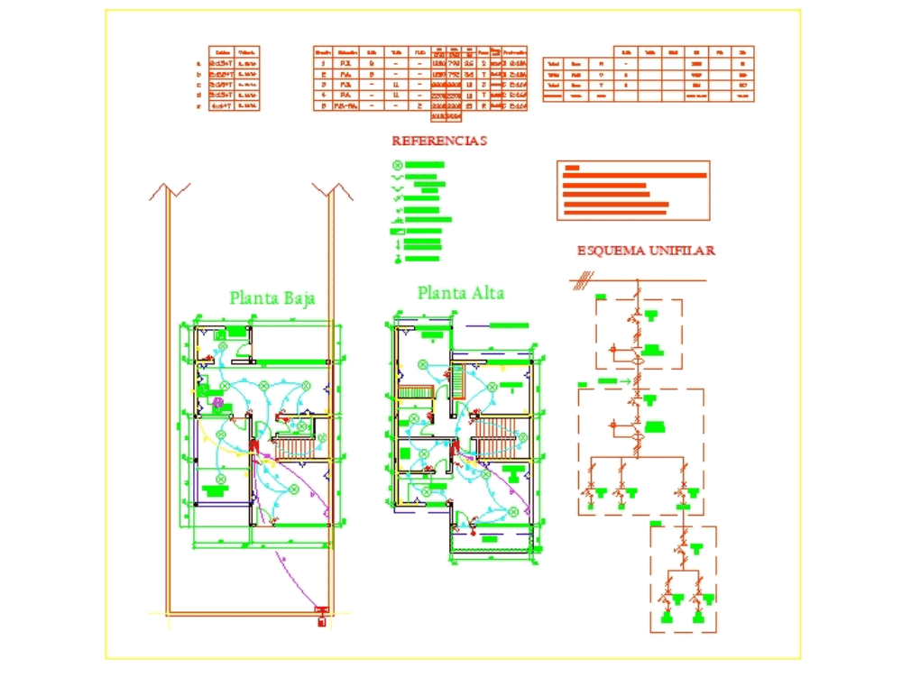 Electrical Two Storey House In Autocad Cad 9 64 Mb Bibliocad