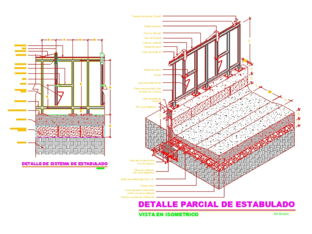 Estabulado para ganado en AutoCAD Descargar CAD gratis (524.76 KB