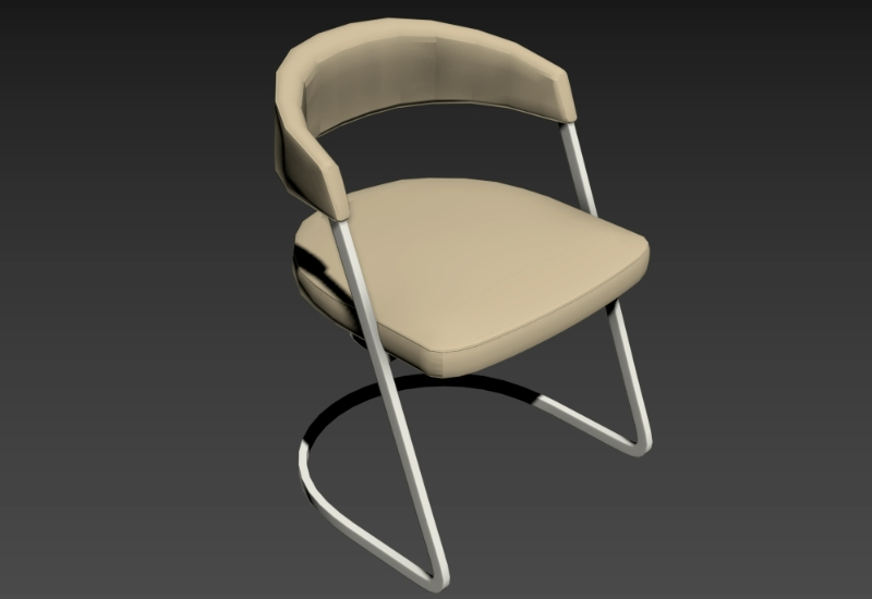 CHAIR WITH STEEL STRUCTURE IN 3D