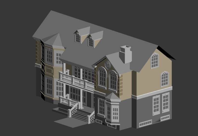 3D Model of European - style villas