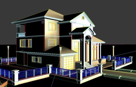 3d detailed villa model